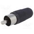 CC-001; Plug; RCA; male; straight; soldering; black; for cable; NINIGI CC-001; Plug; RCA; male; straight; soldering; black; for cable; NINIGI