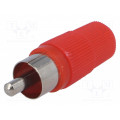 CC-002; Plug; RCA; male; straight; soldering; red; for cable; NINIGI CC-002; Plug; RCA; male; straight; soldering; red; for cable; NINIGI