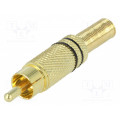 ; Plug; RCA; male; with strain relief; straight; soldering; 5mm; 
