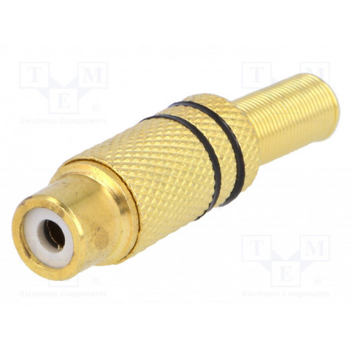CC-108; Plug; RCA; female; with strain relief; straight; soldering; 5mm; NINIGI CC-108; Plug; RCA; female; with strain relief; straight; soldering; 5mm; NINIGI
