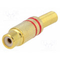 CC-109; Plug; RCA; female; with strain relief; straight; soldering; 5mm; NINIGI