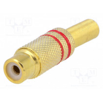 CC-109; Plug; RCA; female; with strain relief; straight; soldering; 5mm; NINIGI