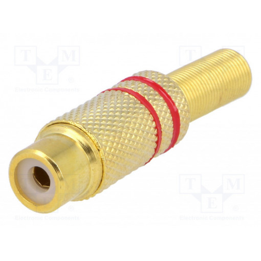 CC-109; Plug; RCA; female; with strain relief; straight; soldering; 5mm; NINIGI CC-109; Plug; RCA; female; with strain relief; straight; soldering; 5mm; NINIGI