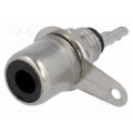 ; Socket; RCA; female; nickel plated; for panel mounting; 6mm; 