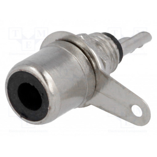 ; Socket; RCA; female; nickel plated; for panel mounting; 6mm; ; Socket; RCA; female; nickel plated; for panel mounting; 6mm;