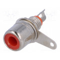 ; Socket; RCA; female; nickel plated; for panel mounting; 6mm; 