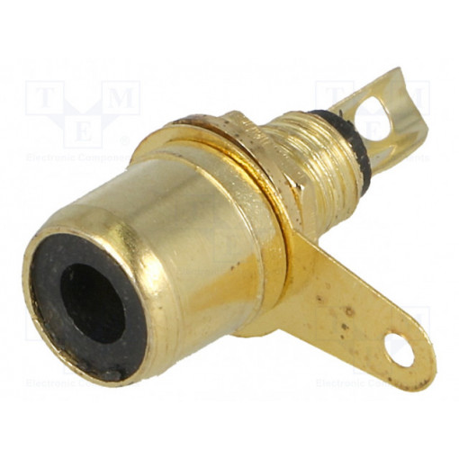 ; Socket; RCA; female; gold-plated; for panel mounting; 6mm; 