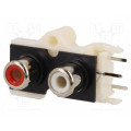 ; Socket; RCA; female; double deck; angled 90°; THT; No.of sockets: 2;  ; Socket; RCA; female; double deck; angled 90°; THT; No.of sockets: 2;