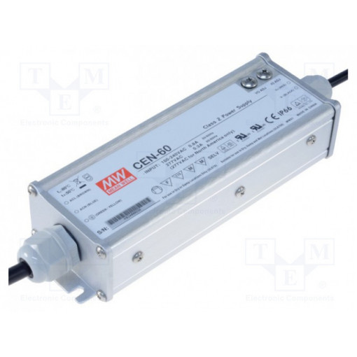 CEN-60-20; Power supply: switched-mode; LED; 60W; 20VDC; 17÷22VDC; 3A; IP66; MEAN WELL