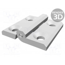 CFM.30 SH-4-CLEAN; Hinge; Width: 30mm; technopolymer (PA); white; H: 30mm; ELESA+GANTER