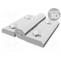 CFM.50 SH-6-CLEAN; Hinge; Width: 50mm; technopolymer (PA); white; H: 50mm; ELESA+GANTER CFM.50 SH-6-CLEAN; Hinge; Width: 50mm; technopolymer (PA); white; H: 50mm; ELESA+GANTER