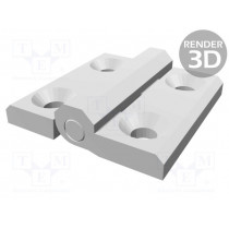 CFM.60 SH-8-CLEAN; Hinge; Width: 60mm; technopolymer (PA); white; H: 60mm; ELESA+GANTER