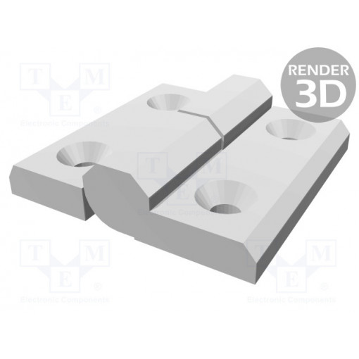 CFMY.60 SH-6-D; Hinge; Width: 60mm; technopolymer (PA); H: 60mm; right; Ø: 6mm; ELESA+GANTER