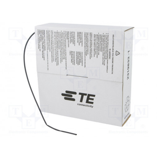 CGPT-R-1.6-0; Heat shrink sleeve; glueless; 2: 1; 1.6mm; L: 10m; black; TE Connectivity