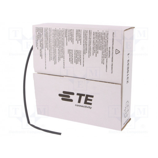 CGPT-R-3.2-0; Heat shrink sleeve; glueless; 2: 1; 3.2mm; L: 10m; black; TE Connectivity