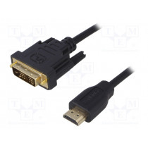 CH0013; Cable; DVI-D (18+1) plug,HDMI plug; 3m; black; LOGILINK