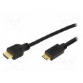 CH0021; Cable; HDMI 1.4; HDMI mini plug,HDMI plug; 1m; black; LOGILINK