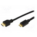 CH0022; Cable; HDMI 1.4; HDMI mini plug,HDMI plug; 1.5m; black; LOGILINK