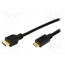 CH0022; Cable; HDMI 1.4; HDMI mini plug,HDMI plug; 1.5m; black; LOGILINK