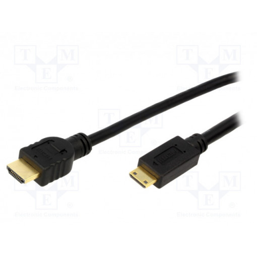 CH0022; Cable; HDMI 1.4; HDMI mini plug,HDMI plug; 1.5m; black; LOGILINK