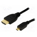 CH0032; Cable; HDMI 1.4; HDMI micro plug,HDMI plug; 2m; black; LOGILINK