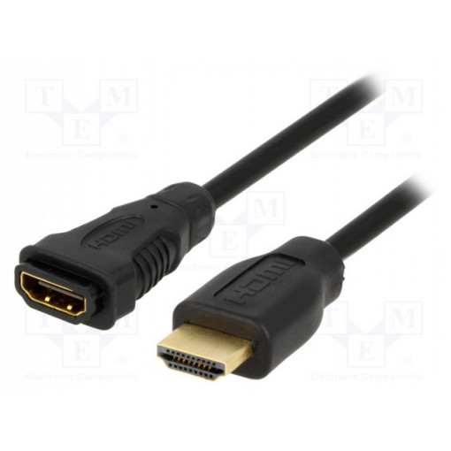 CH0056; Cable; HDMI 1.4; HDMI socket,HDMI plug; 2m; black; LOGILINK