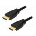 CH0076; Cable; HDMI 1.4; HDMI plug,both sides; 200mm; black; LOGILINK