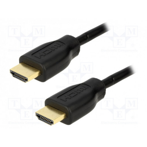 CH0076; Cable; HDMI 1.4; HDMI plug,both sides; 200mm; black; LOGILINK