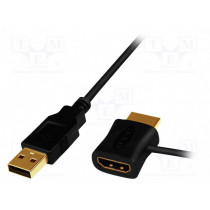 CH0081; Adapter cable; HDMI 1.3,HDMI 1.4; 0.5m; black,beige-white; LOGILINK