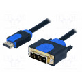 CHB3110; Cable; HDMI 1.3; DVI-D (18+1) plug,HDMI plug; 10m; blue,black; LOGILINK