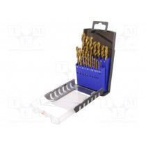 T3291; Drill set; Application: metal; Pcs: 19; Mat: HSS; for metal; C.K