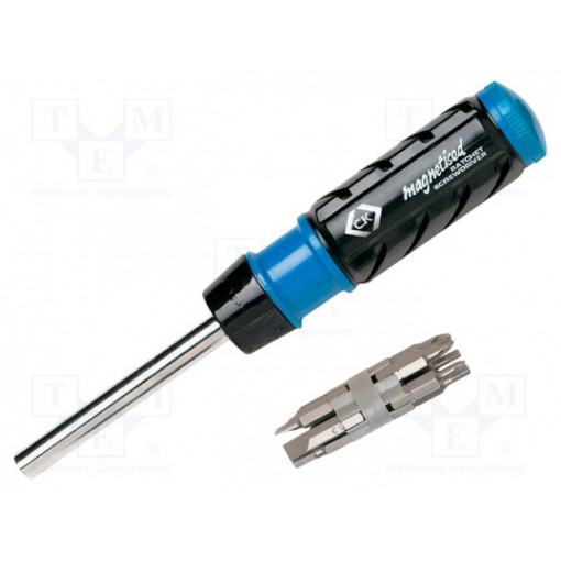 T4829D; Kit: screwdriver bits; 9pcs; Pozidriv,Allen hex key,flat; 230mm; C.K