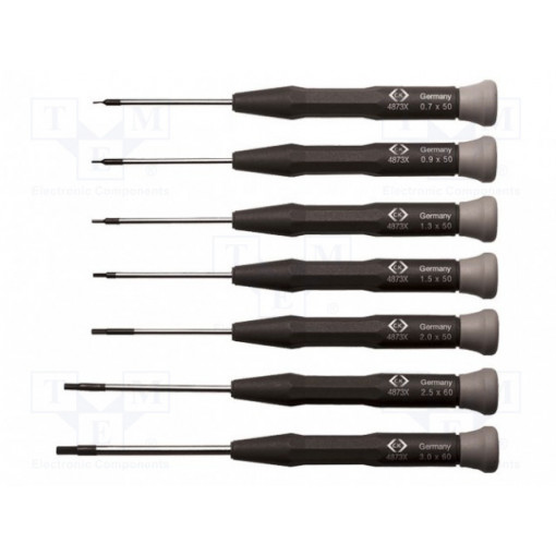 T4874X; Kit: screwdrivers; Pcs: 7; precision; Allen hex key; C.K