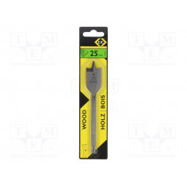 T2942-25; Drill bit; for wood; Ø: 25mm; L: 160mm; HSS; Mounting: 1/4