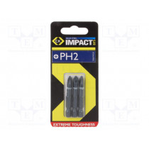 T4560 PH2LD; Screwdriver bit; Phillips; PH2; Overall len: 50mm; 3pcs; Torsion; C.K