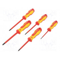 T4729; Kit: screwdrivers; Pcs: 5; insulated; 1kVAC; Pozidriv®,slot; C.K