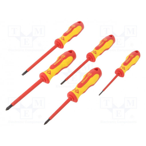 T4729; Kit: screwdrivers; Pcs: 5; insulated; 1kVAC; Pozidriv®,slot; C.K