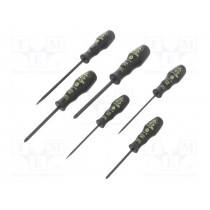 T4741ESD; Kit: screwdrivers; Pcs: 6; Pozidriv®,slot; ESD; C.K