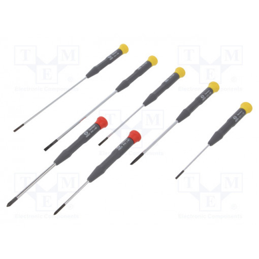 T4883X; Kit: screwdrivers; Pcs: 7; precision; Phillips,slot; C.K