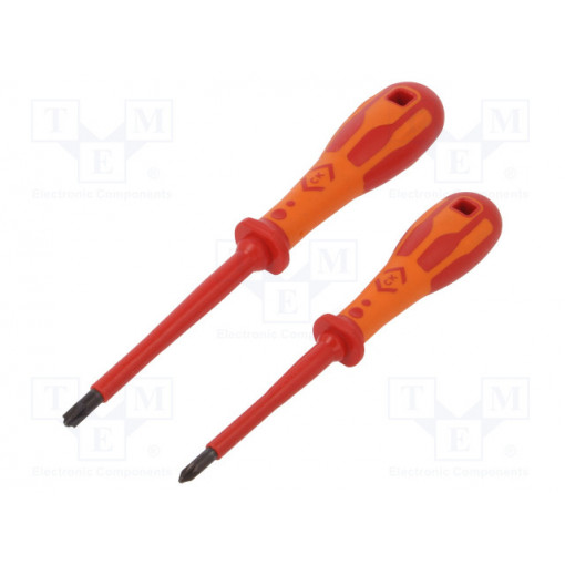 T49146; Kit: screwdrivers; Pcs: 2; insulated; 1kVAC; Pozidriv®; C.K
