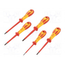 T49182D; Kit: screwdrivers; Pcs: 5; insulated; 1kVAC; Phillips,slot; C.K
