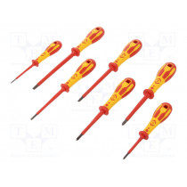 T49193D; Kit: screwdrivers; Pcs: 7; insulated; 1kVAC; Pozidriv®,slot; C.K