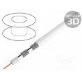 74022; Wire: coaxial; solid; CCS; PVC; white; 500m; 7mm; Goobay