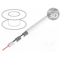 74022; Wire: coaxial; solid; CCS; PVC; white; 500m; 7mm; Goobay 74022; Wire: coaxial; solid; CCS; PVC; white; 500m; 7mm; Goobay