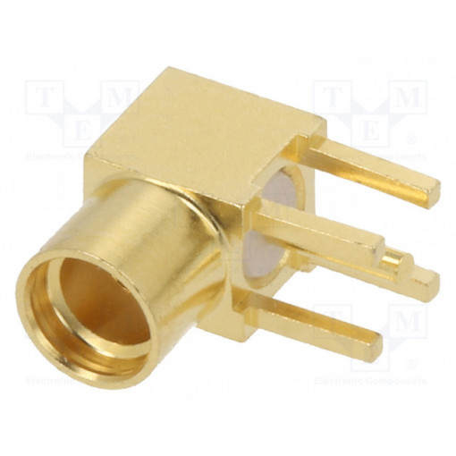 CONMMCX002; Socket; MMCX; female; angled 90°; 50Ω; THT; on PCBs; teflon; LINX TECHNOLOGIES CONMMCX002; Socket; MMCX; female; angled 90°; 50Ω; THT; on PCBs; teflon; LINX TECHNOLOGIES