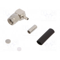 CONREVSMA012; Plug; SMA; reverse,female; angled 90°; 50Ω; RG174; for cable; LINX TECHNOLOGIES