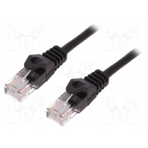CP1043U; Patch cord; U/UTP; 5e; stranded; CCA; PVC; black; 1.5m; 26AWG; LOGILINK