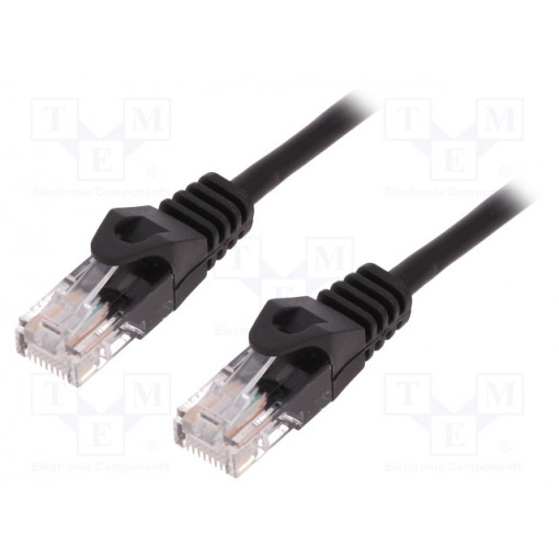 CP1043U; Patch cord; U/UTP; 5e; stranded; CCA; PVC; black; 1.5m; 26AWG; LOGILINK