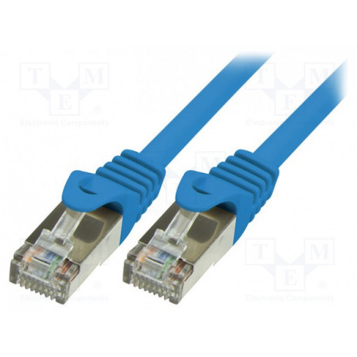 CP1056S; Patch cord; F/UTP; 5e; stranded; CCA; PVC; blue; 2m; 26AWG; LOGILINK