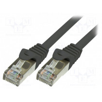 CP1063S; Patch cord; F/UTP; 5e; stranded; CCA; PVC; black; 3m; 26AWG; LOGILINK